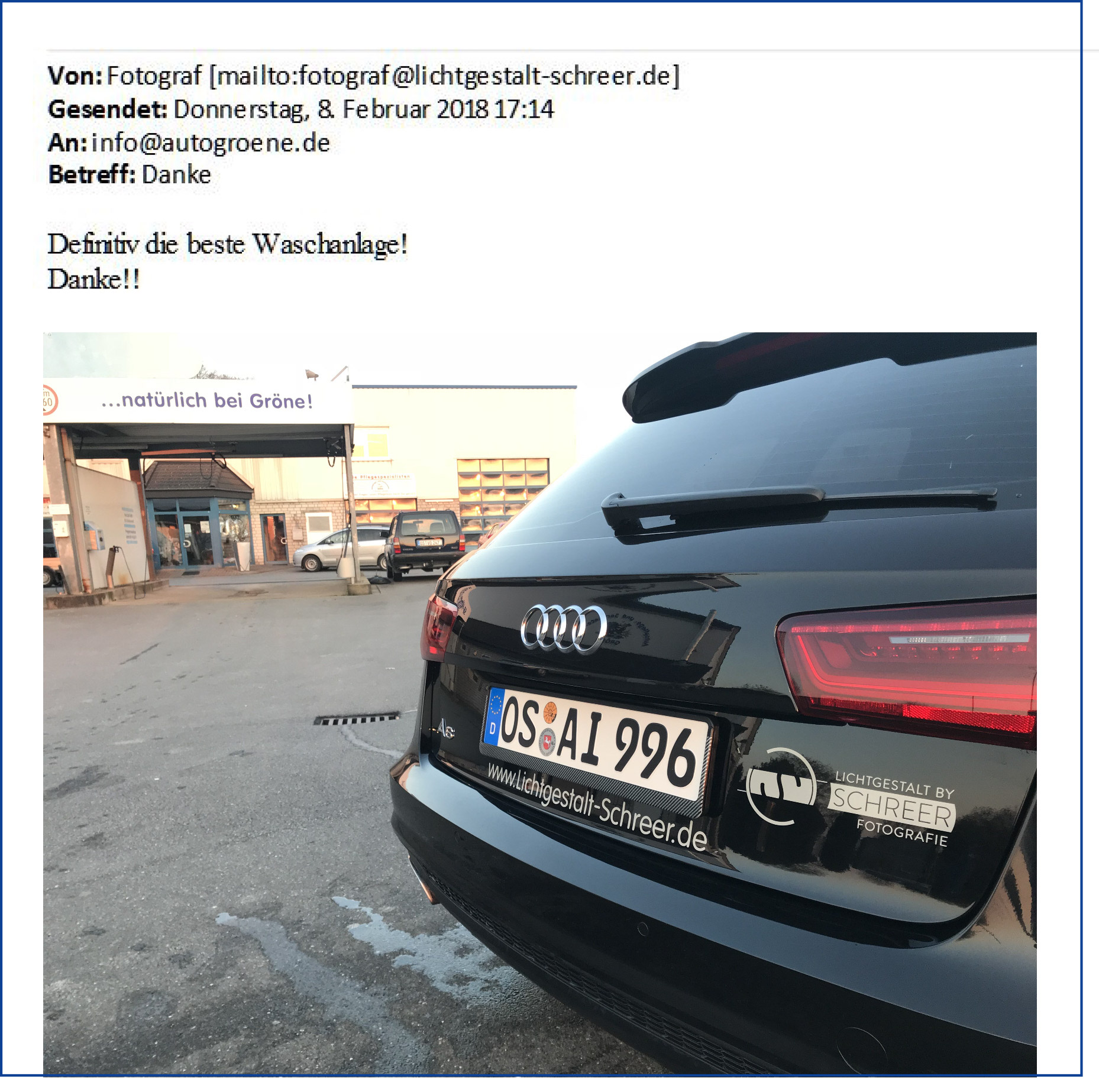 Autopflege Gr&ouml;ne - E-Mail